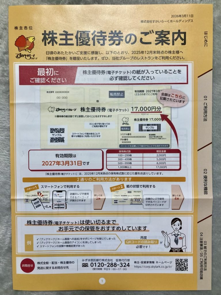 2026.3すかいらーく優待2