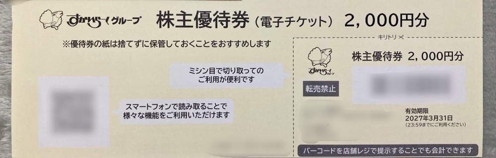 2026.3すかいらーく優待